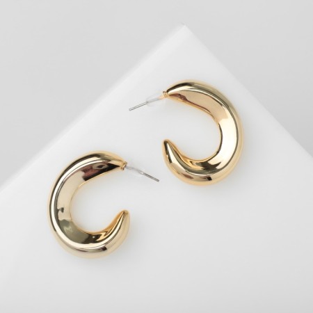 Earrings Plastic "Maya" krug, color gold-1