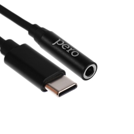 Adapter Pero AD09, Type -C - Jack 3.5, compatible with iPhone and Samsung, black-1