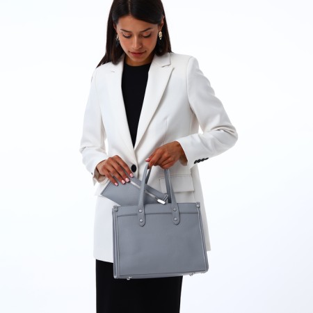 Women's bag with lightning, textura, average size, color gray-8