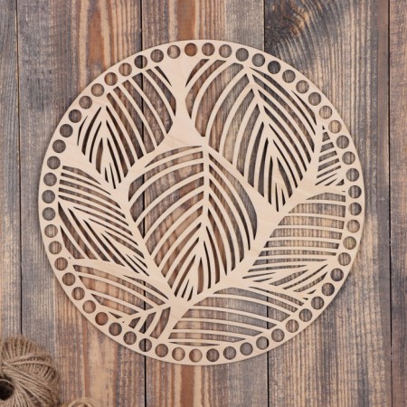 Process for knitting round leaves, plywood 25 cm, d 10 mm
