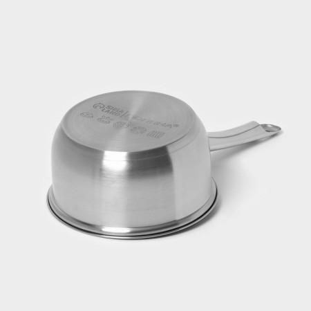 Stainless steel bucket “Grette”, 1.5 l, d = 16 cm, with a lid, a metal handle, induction-8