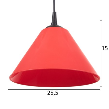 Susage "cone" 1x15W E27 Model: BR 00270 Black/Red 25x25x15cm-3