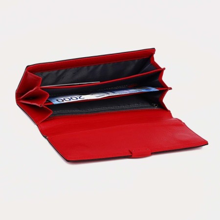 Women's wallet on magnets, red color-2
