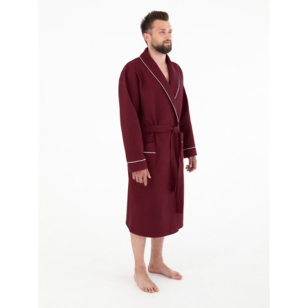 Male dressing gown, Schalka+Kant, size 48, brick color, waffle-1
