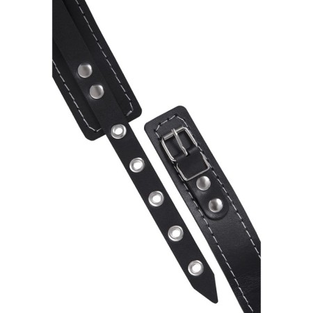 Collar single -layer narrow pecado bdsm, genuine leather, black color-7