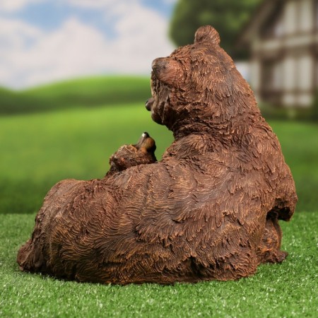 Garden figure "Bear with two cubs" 25x27x22cm-2