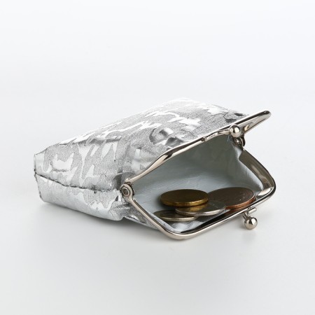 Women's wallet on the farmar, silver color-5