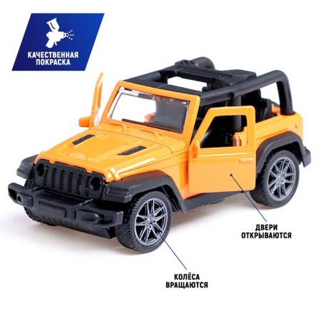 Autograd Metal Metal "Jeep", 1:36, inertia, doors open, Orange color-1