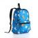 A backpack with a zipper, the color is blue