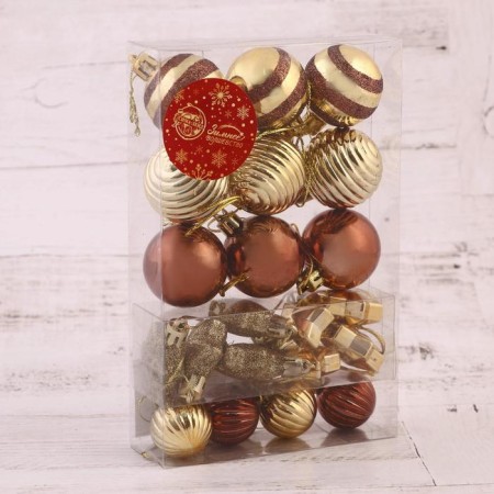 Set of jewelry plastic 21 pcs "Serpentine" coffee gold-1