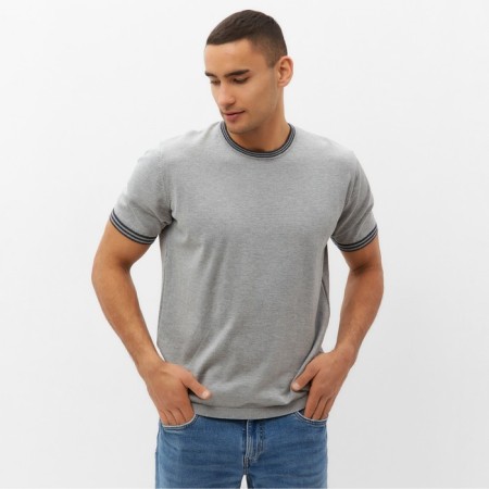 Jumper men's short sleeve Minaku Regular Fit: Color Gray Melange, Rr. 48-2