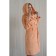 Women's bathrobe with a hood, size 52, peach, Makra