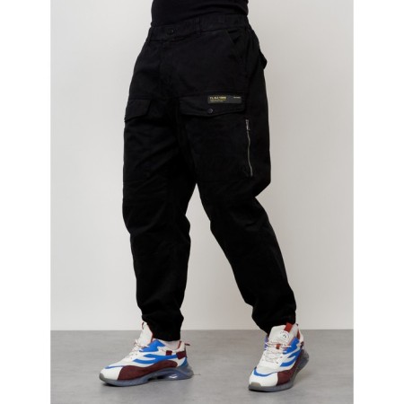 Cargo jeans male, size 44, black color-5