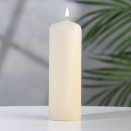 Candle - cylinder, 4 × 12 cm, 15 hours, champagne