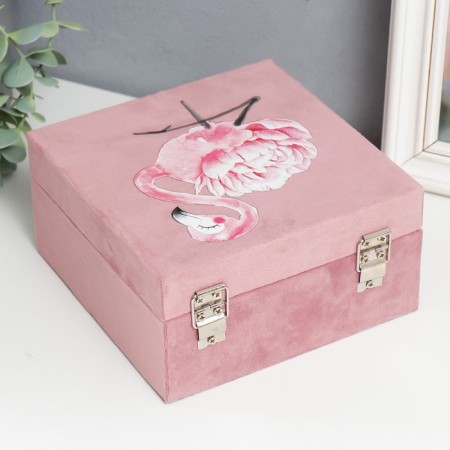 Casket tree "Pink flaming-color" velvet pink 10x16x16 cm-4