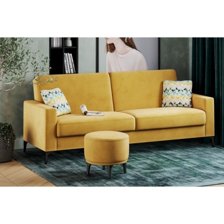 Pouf Moon, 500x500x440, Velur Ultra Mustard-1