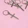 Hair piercing "Cross", 3.7 × 1.3 cm, 5 pcs, silver color