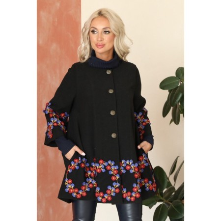 Female coat, size 46, black color-9