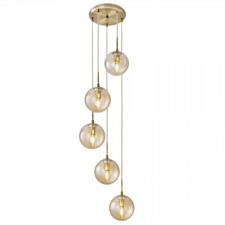 Suspended lamp Citilux "Tommy" CL102053, 36x36x56 cm, 5x40W, E14, brown color