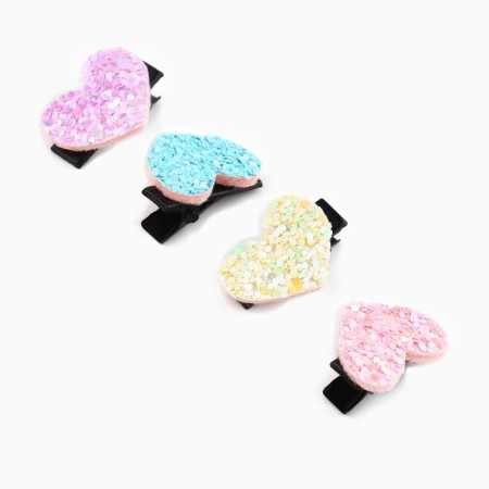 Hair hair clip, 4 pcs, 2 cm, cold heart-2