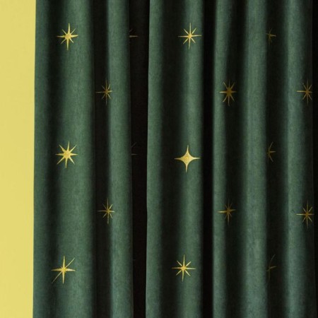 Set of curtains "Belli", size 2x145x270 cm, emerald color-1