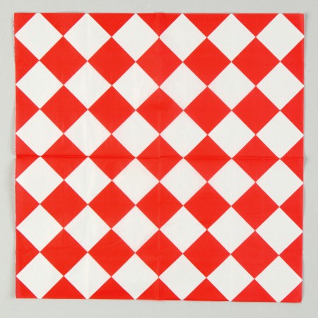 Paper Napkins "Red Rombics" 33x33 cm, set 20 pcs.-1