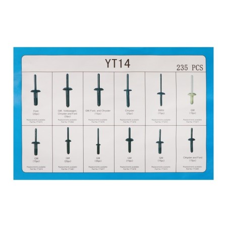 Clips and fasteners, 12 species, set 235 pcs-2