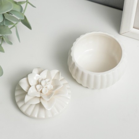 Coramics Coramics "White Flower" 6.5x6.5x6.5 cm-2