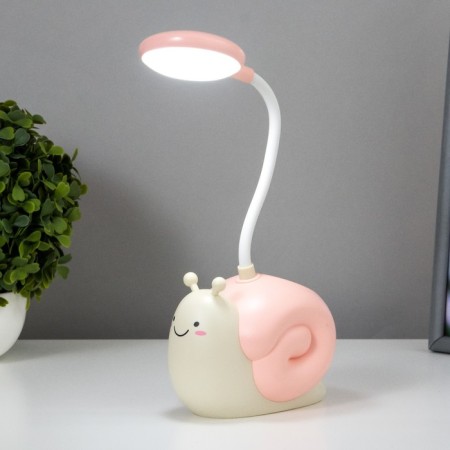Table lamp "Snail" LED 3W USB AKB Pink 9x13x29 cm Risalux-1
