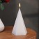 Decorative candle "Pentang's cone", 7.5x12.5 cm, white