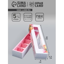 Box for 5 sweets with a shell, with the window 