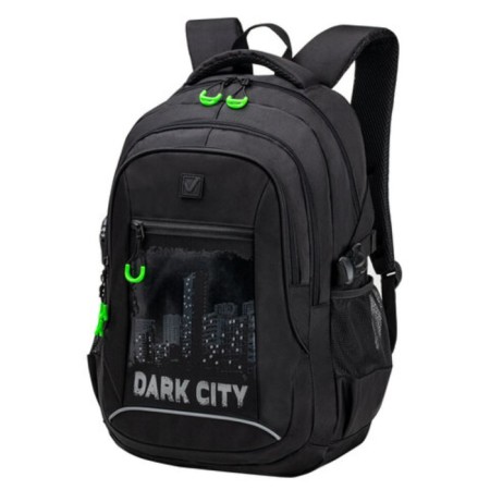 Brauberg Content's backpack universal, 3 departments, a reflective print, "Dark City", 47x33x18 cm, 270763