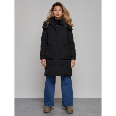 Coat insulated winter female, size 48, black color