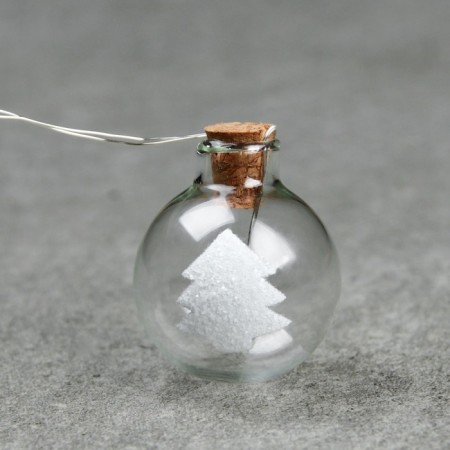 Garland “thread” 1.6 m with nozzles “Balls with a Christmas tree”, IP20, silver thread, 15 LED, white glow, AAX2-5