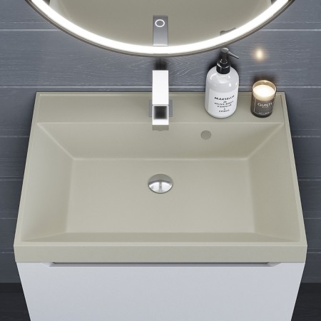 Sink uperwood Classic Quartz 60 cm, quartz, beige matte, linen-2
