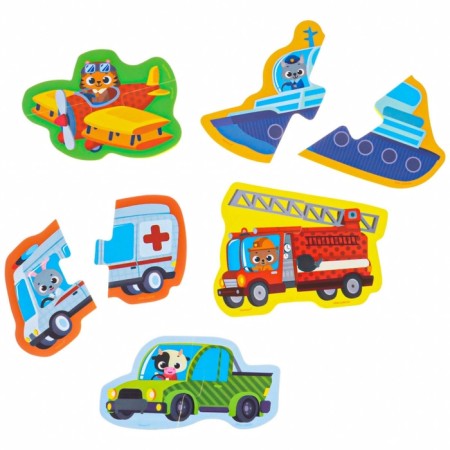 Soft puzzle for babies "Transport", 5 puzzles, crumb I-3