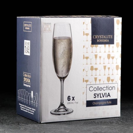 Set of glasses for champagne Sylvia, 220 ml, 6 pcs-1