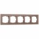 Frame W0051142, 5 FAVORIT sockets, latte, glass