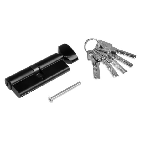 Cylinder mechanism, 80 mm, with a turntable, performance. Key, 5 keys, black color