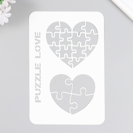 Plastic stencil "hearts" 16x24 cm