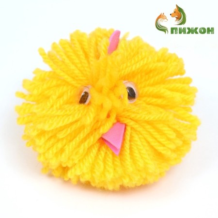 Cat toy "Fluffy animal" 5 cm, mix of flowers