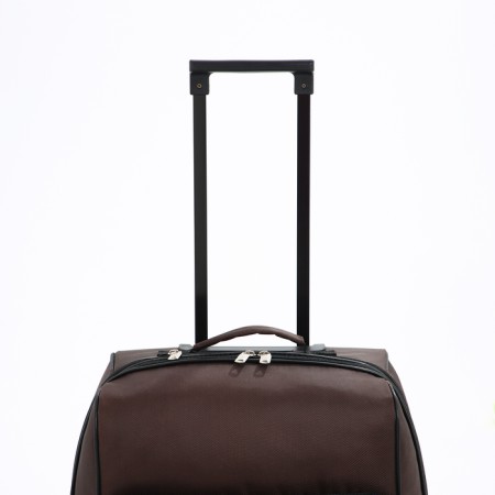 Small 20 suitcase "," Cartes factory ", lightning department, extension, external pocket, 2 wheels, brown color-4