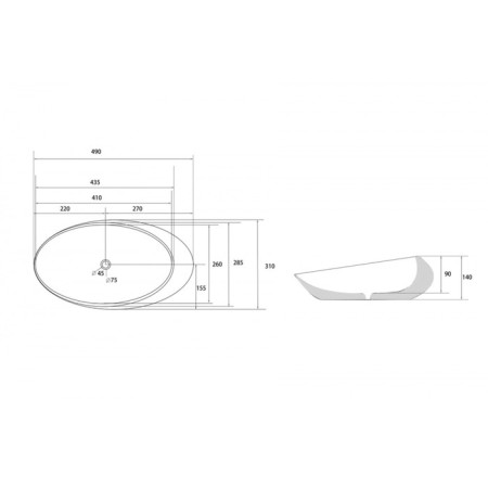 ABBER Bequem AC2107BS sink, invoice, 490x310x140 mm, black/silver color-4