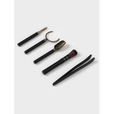 A set of tools for the tea ceremony 5 in 1: forceps, brush, knife, grip, spoon-1