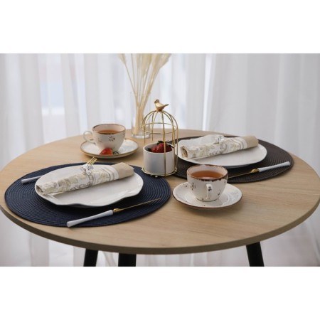 Serving napkin on the table "Loft", d = 38 cm, blue color-5