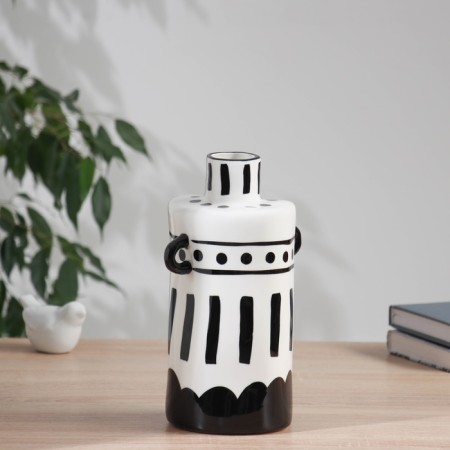 VAZ Coramics Table "Picasso" (manual painting) a jug pattern, 23x11 cm, black and white-1