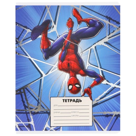 Notebook in a line of 24 sheets, 5 types of mix, embossing, cover Cover Cardboard, Spider-Man, Spider-8
