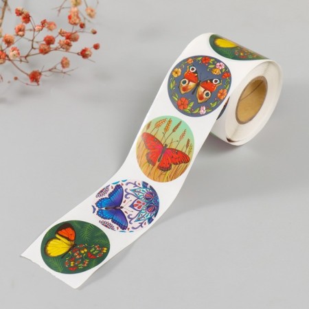 Stick Paper "Butterflies" d = 3.8 cm 252 pcs in the roll-1