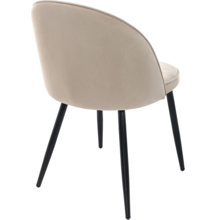Metal frame stool Dodo metal/velor, black/beige 48x54x77 cm-9