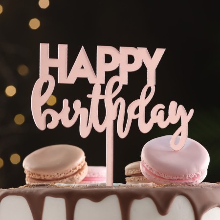 Topper "Happy Birthday 1", pink gold, give beautifully